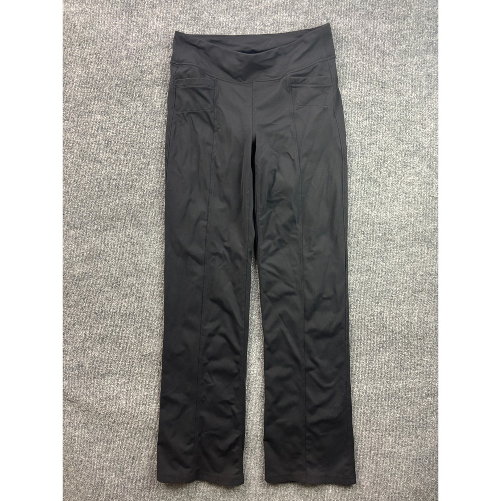 Athleta Straight Leg Yoga Pants Womens Size S Black Supplex Nylon Spandex Active